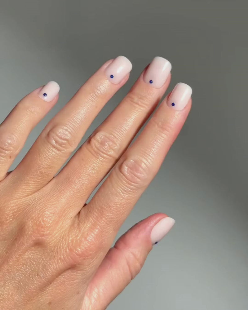 Blue Dots Extra Short Square Soft Gel Press Ons