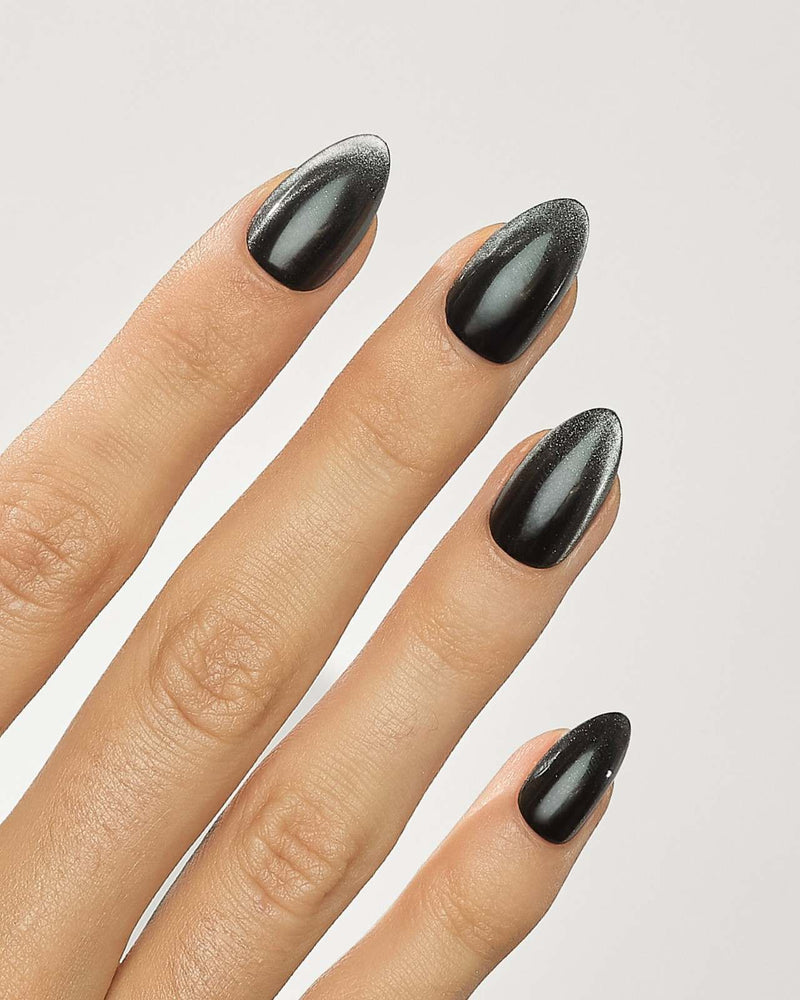 Limited Edition Black Cat Eye Short Almond Soft Gel Press Ons