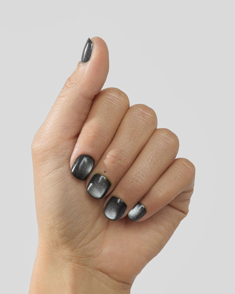 Limited Edition Black Cat Eye Ultra Short Square Soft Gel Press Ons