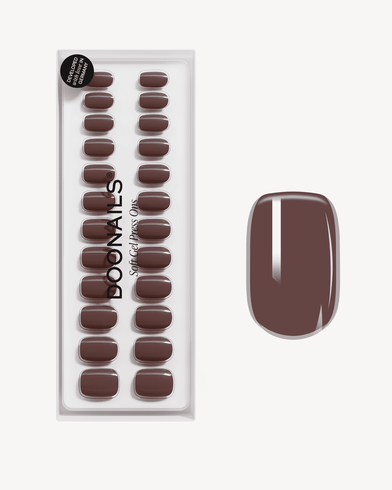 Cafe Noir Short Square Soft Gel Press Ons