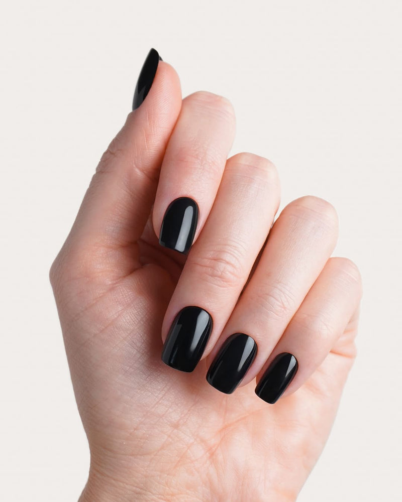 Soft Gel Press Ons Dark Dream worn on hand