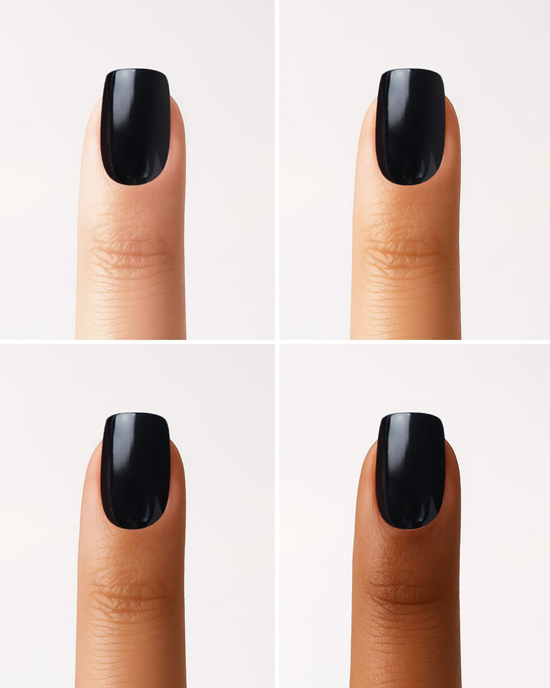 Soft Gel Press Ons Dark Dream on different skin tones