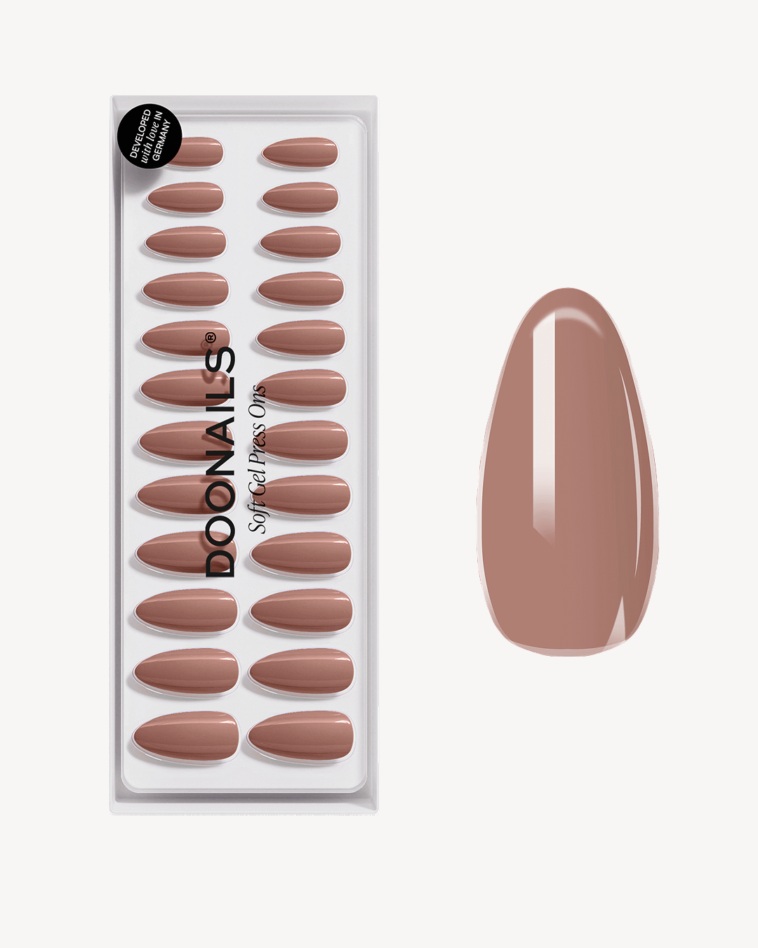 Espresso Medium Almond Soft Gel Press Ons - US Doonails