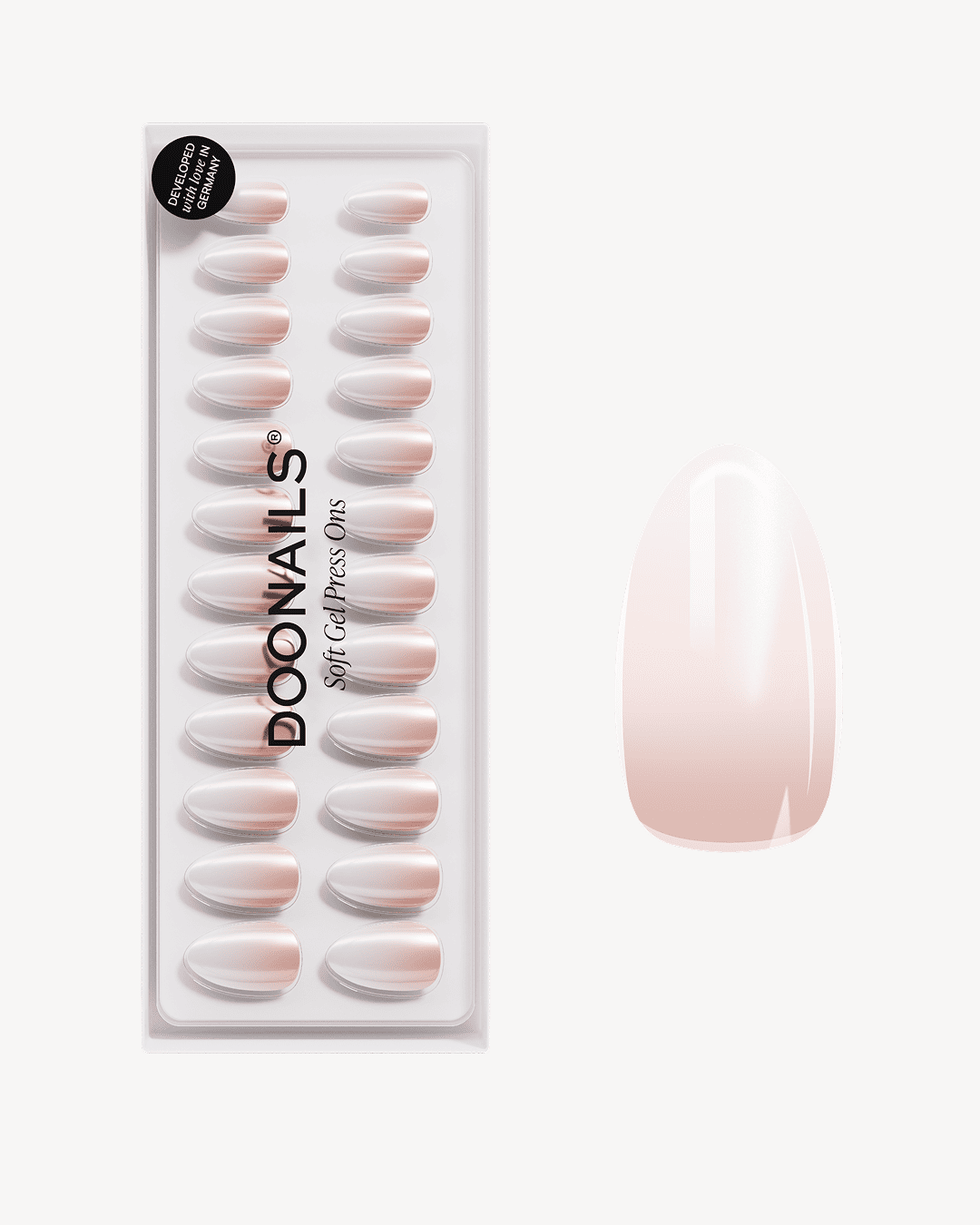 Glazed Babyboomer Short Almond Soft Gel Press Ons
