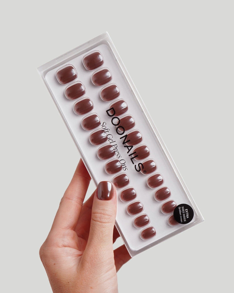 Glazed Chocolate Ultra Short Square Soft Gel Press Ons