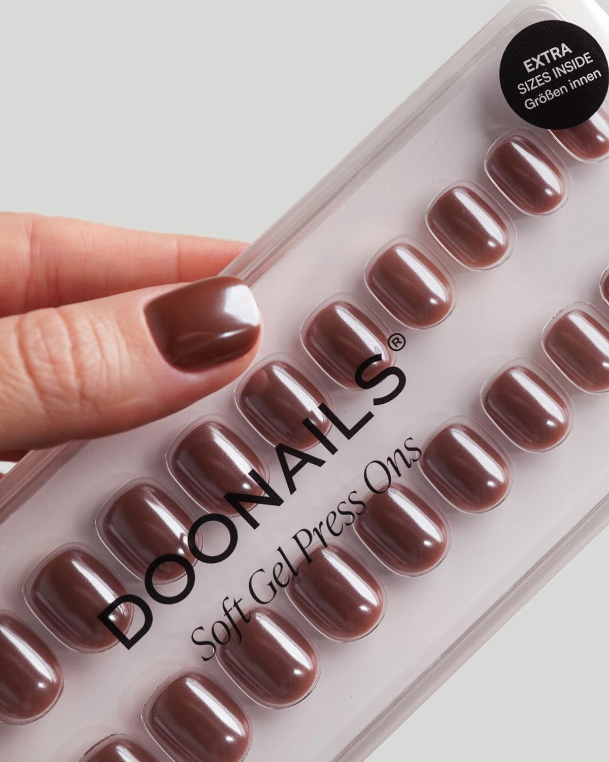 Glazed Chocolate Ultra Short Square Soft Gel Press Ons