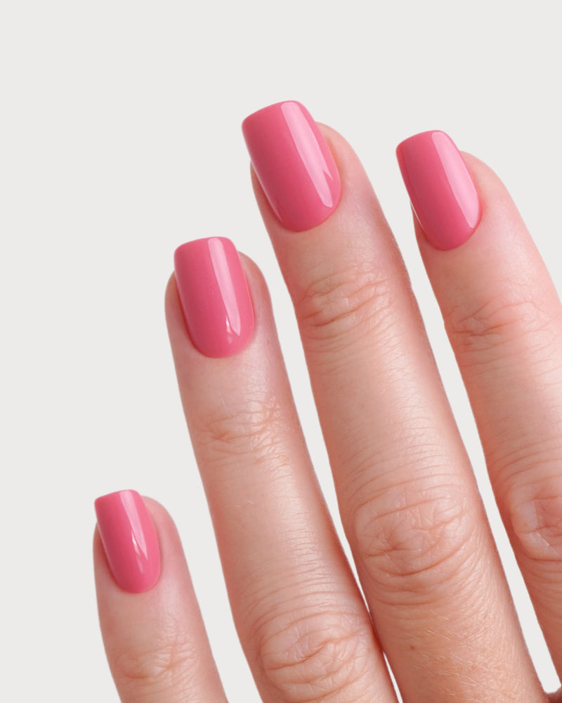 Hot Pink Short Square Soft Gel Press Ons