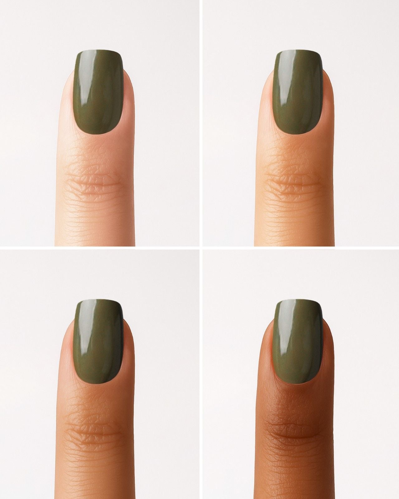 Moss Green Short Square Soft Gel Press Ons