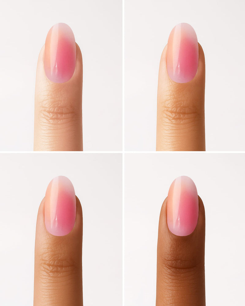 Orange Pink Aura Medium Round Soft Gel Press Ons