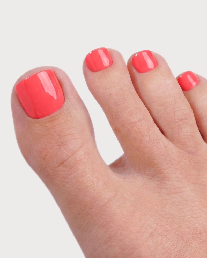 Sunset Coral Pedicure Soft Gel Press Ons