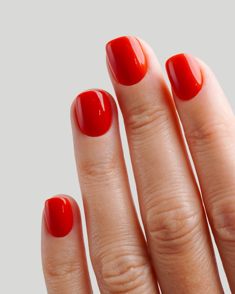Rose Red Ultra Short Square Soft Gel Press Ons