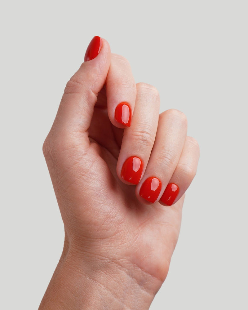 Rose Red Ultra Short Square Soft Gel Press Ons