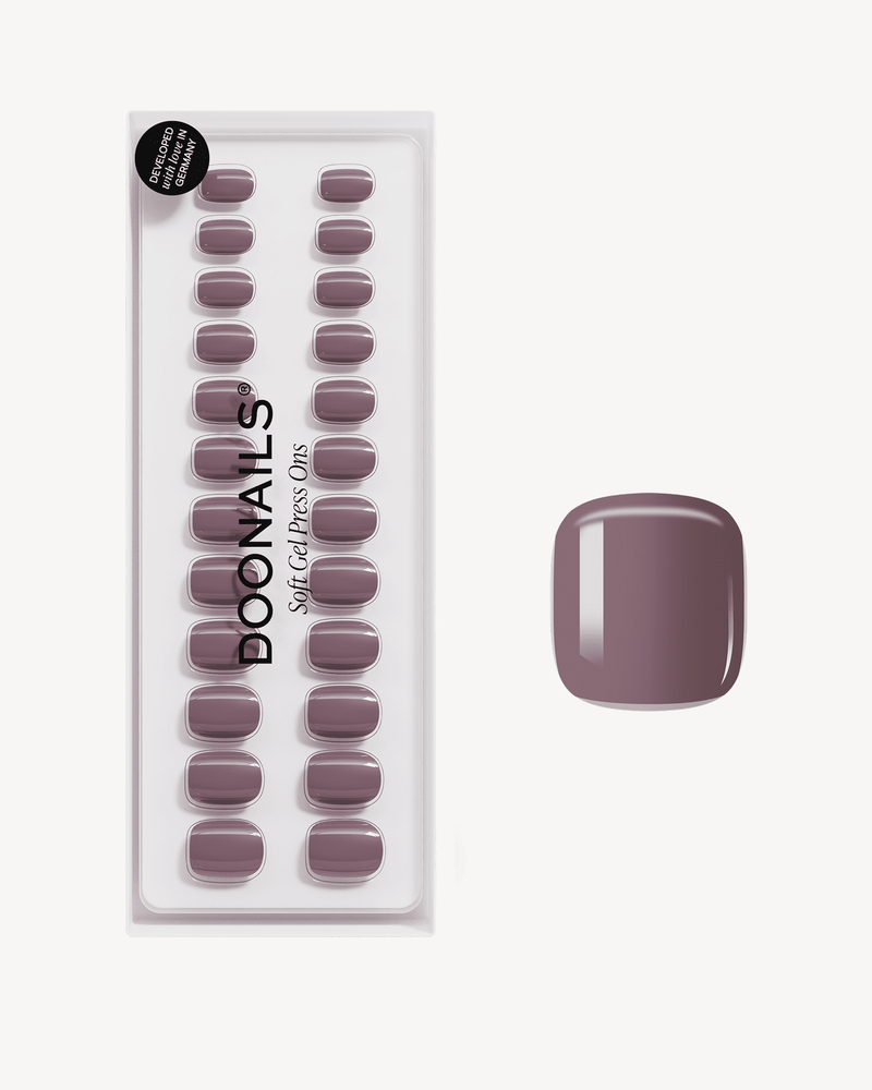 Silent Night Mauve Ultra Short Square Soft Gel Press Ons