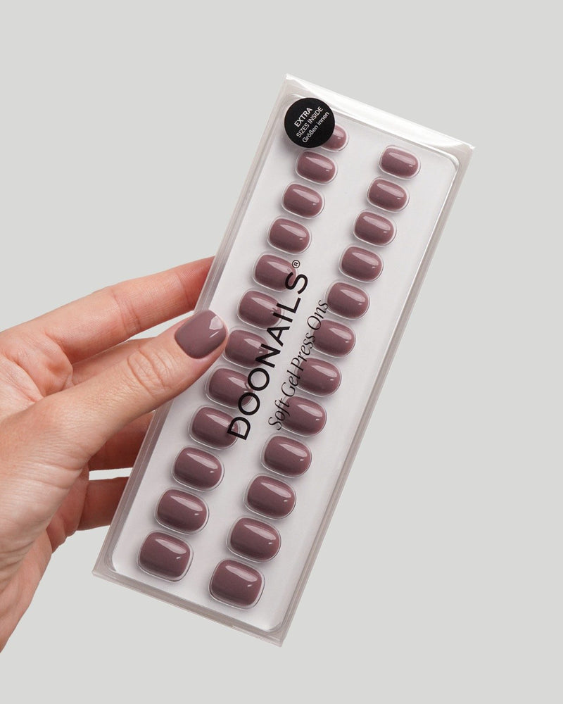 Silent Night Mauve Ultra Short Square Soft Gel Press Ons