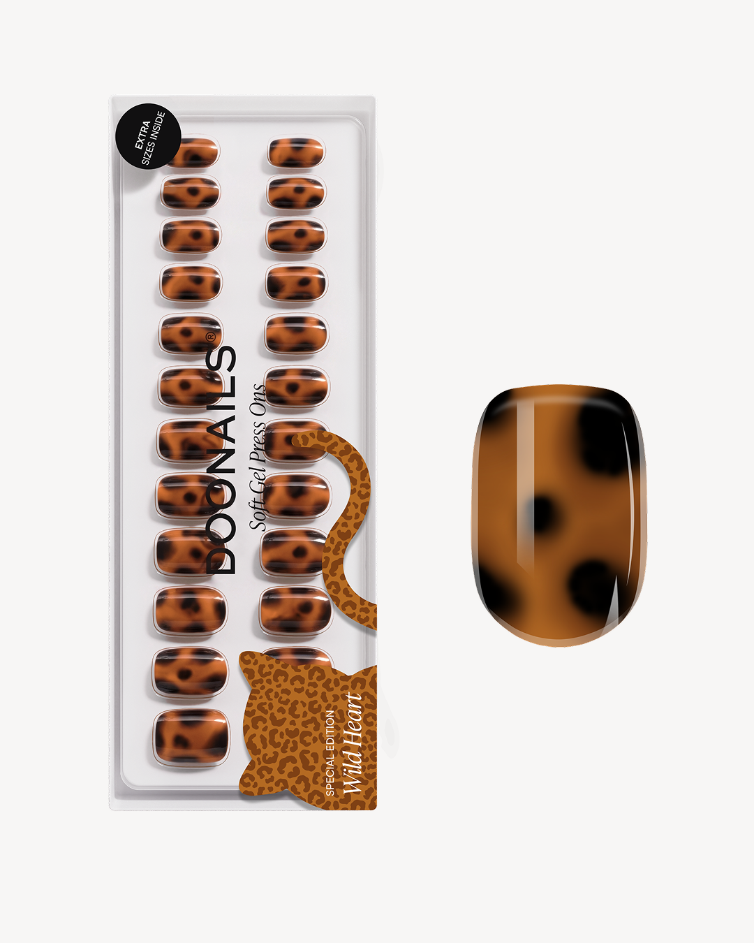 Wild Heart Extra Short Square Soft Gel Press Ons