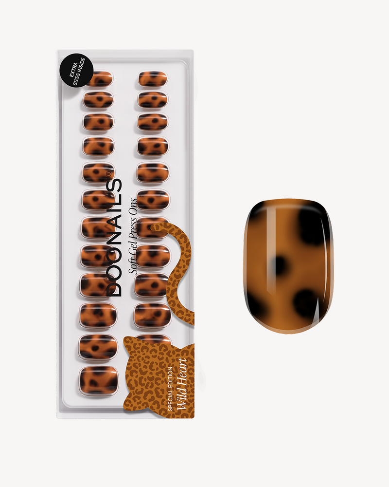 Wild Heart Extra Short Square Soft Gel Press Ons
