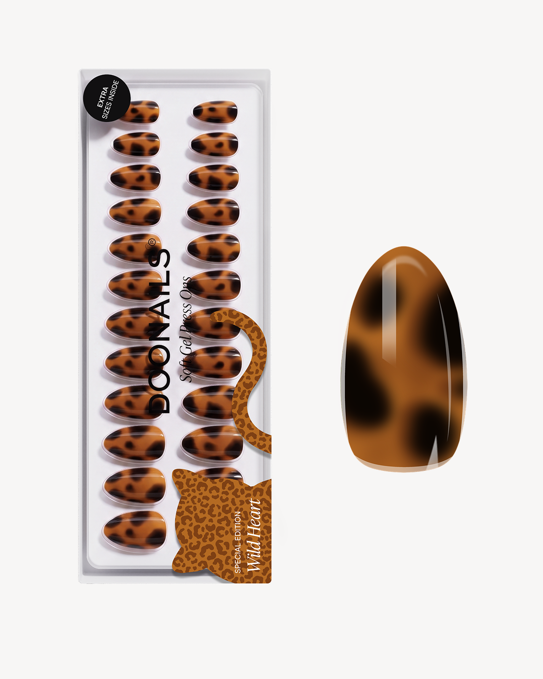 Wild Heart Short Almond Soft Gel Press Ons