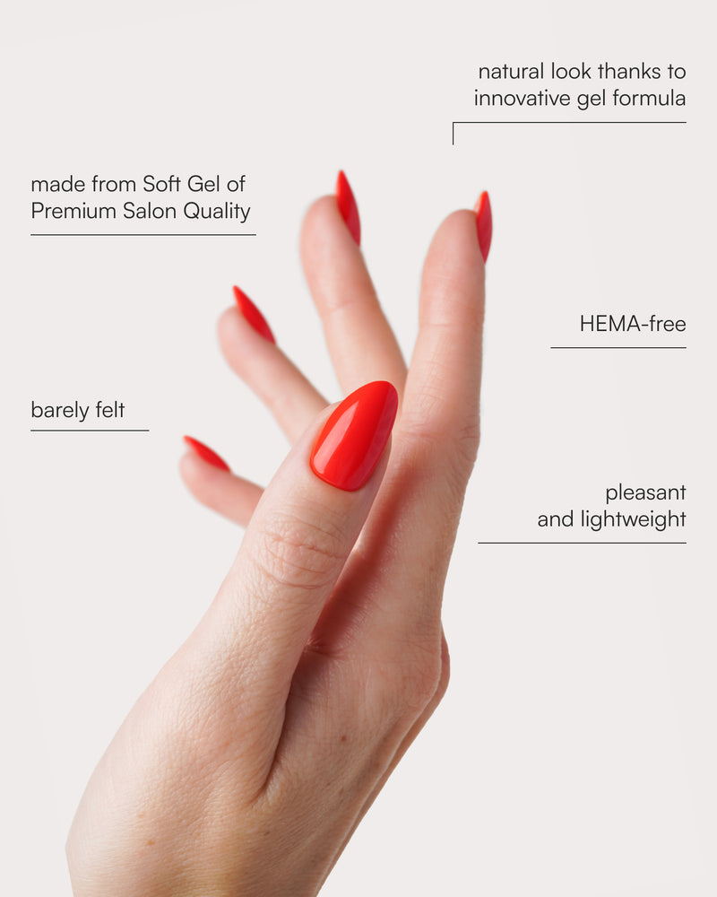 On Fire Short Almond Soft Gel Press Ons