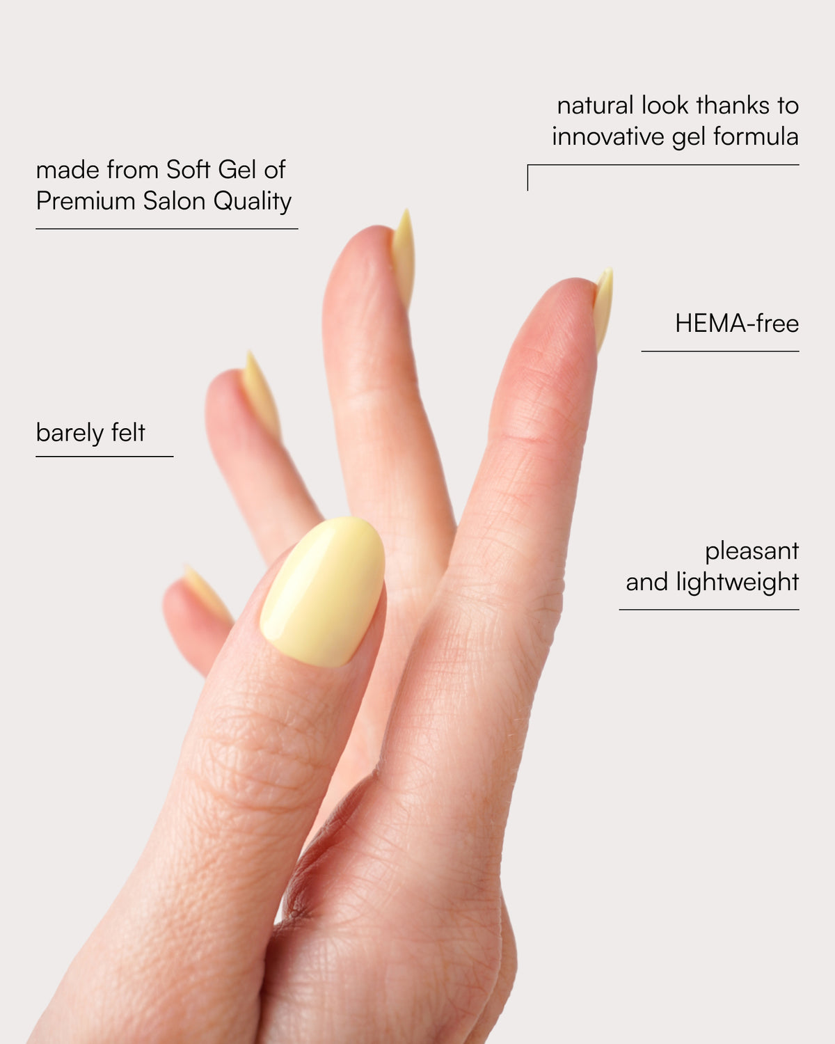 Lemon Sorbet Short Round Soft Gel Press Ons