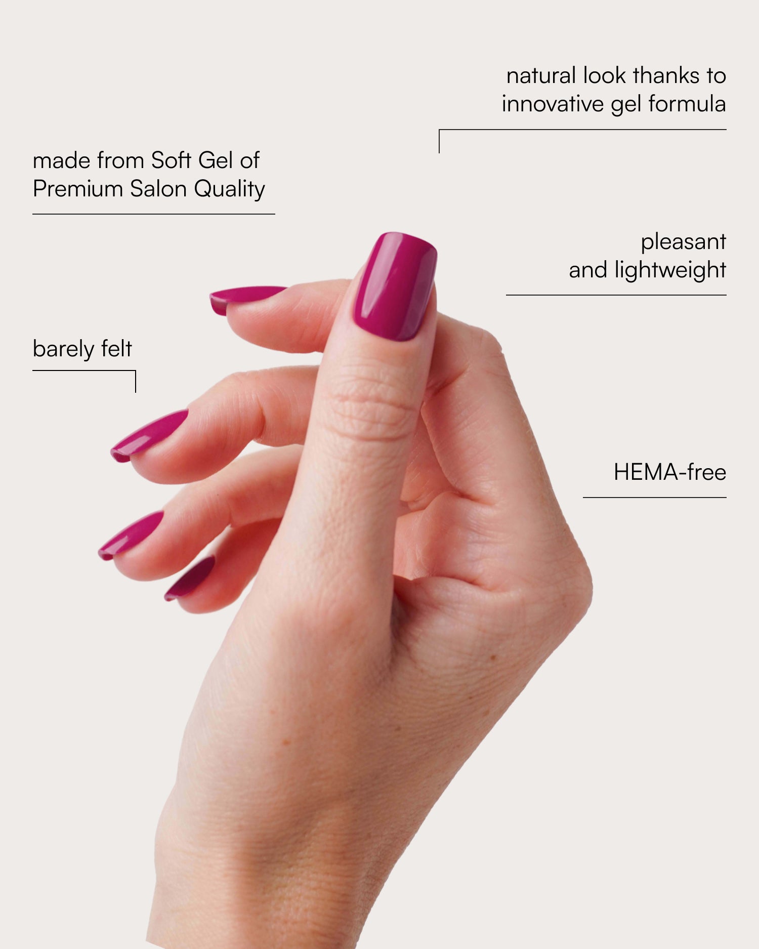 Acai Berry Short Square Soft Gel Press Ons