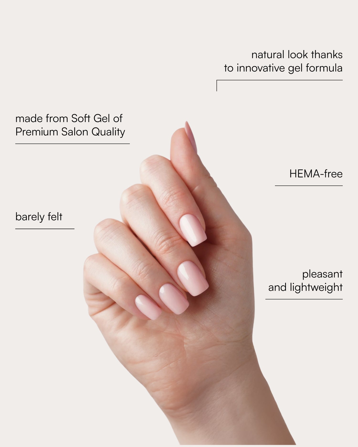 Ballerina Short Square Soft Gel Press Ons