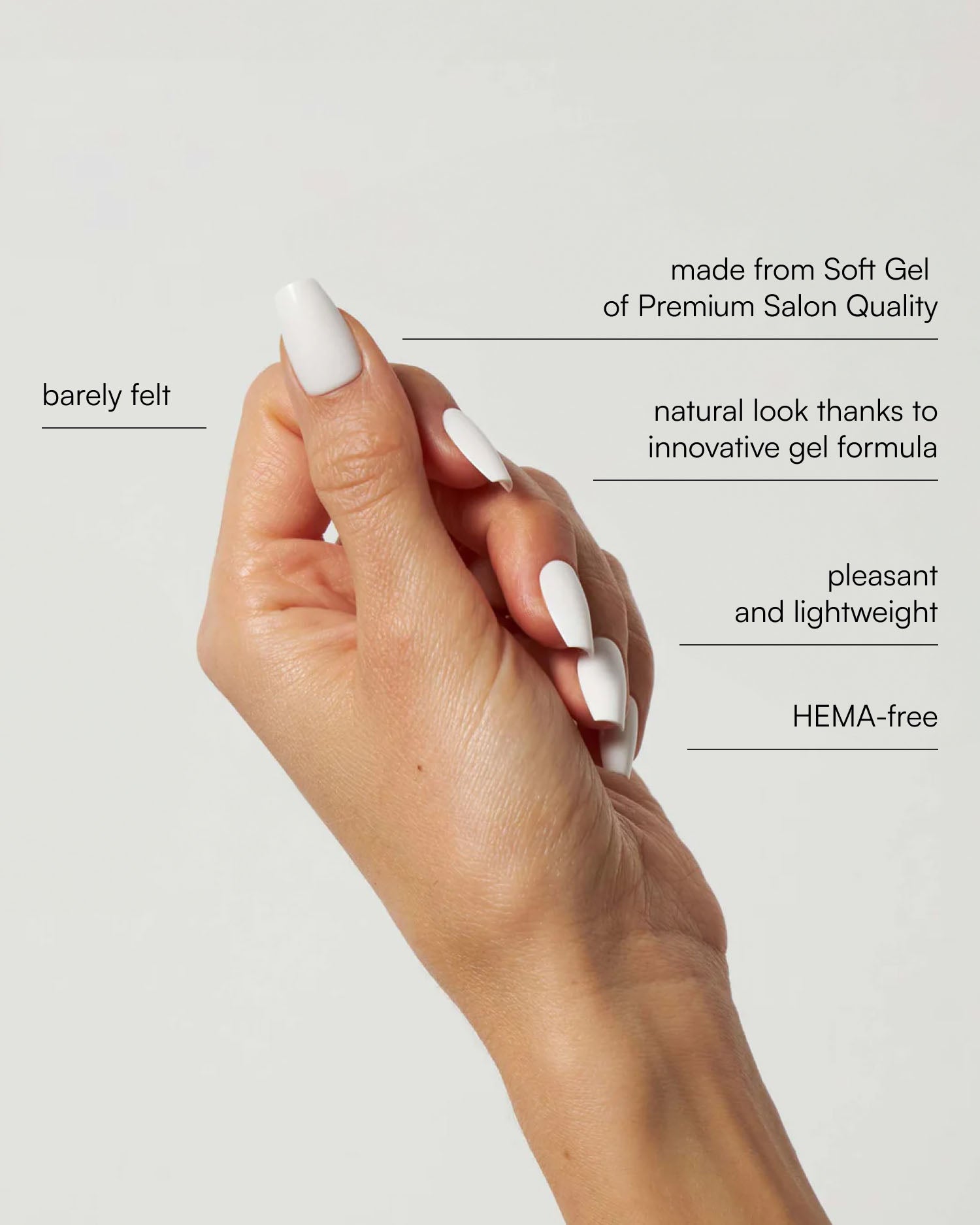 Snow White Short Coffin Soft Gel Press Ons