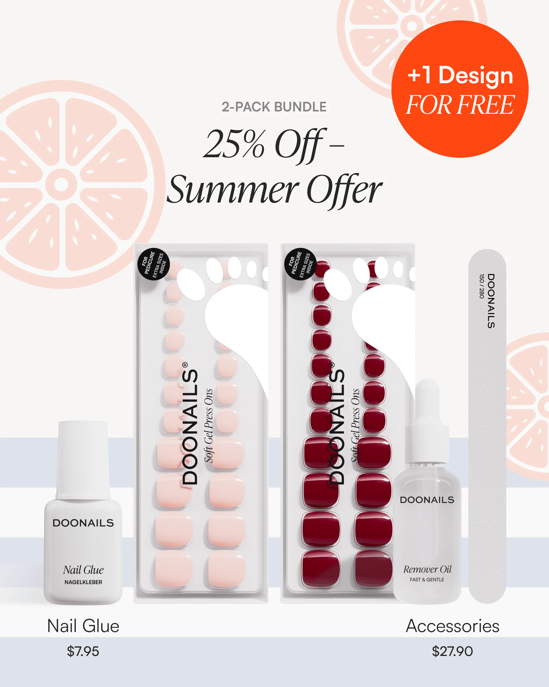Summer Starter Set – Pedicure Soft Gel Press Ons