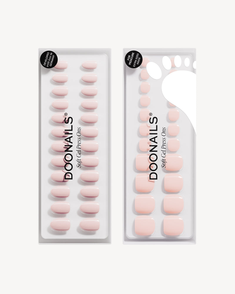 Ballerina Short Round Mani & Pedi Set - Soft Gel Press Ons