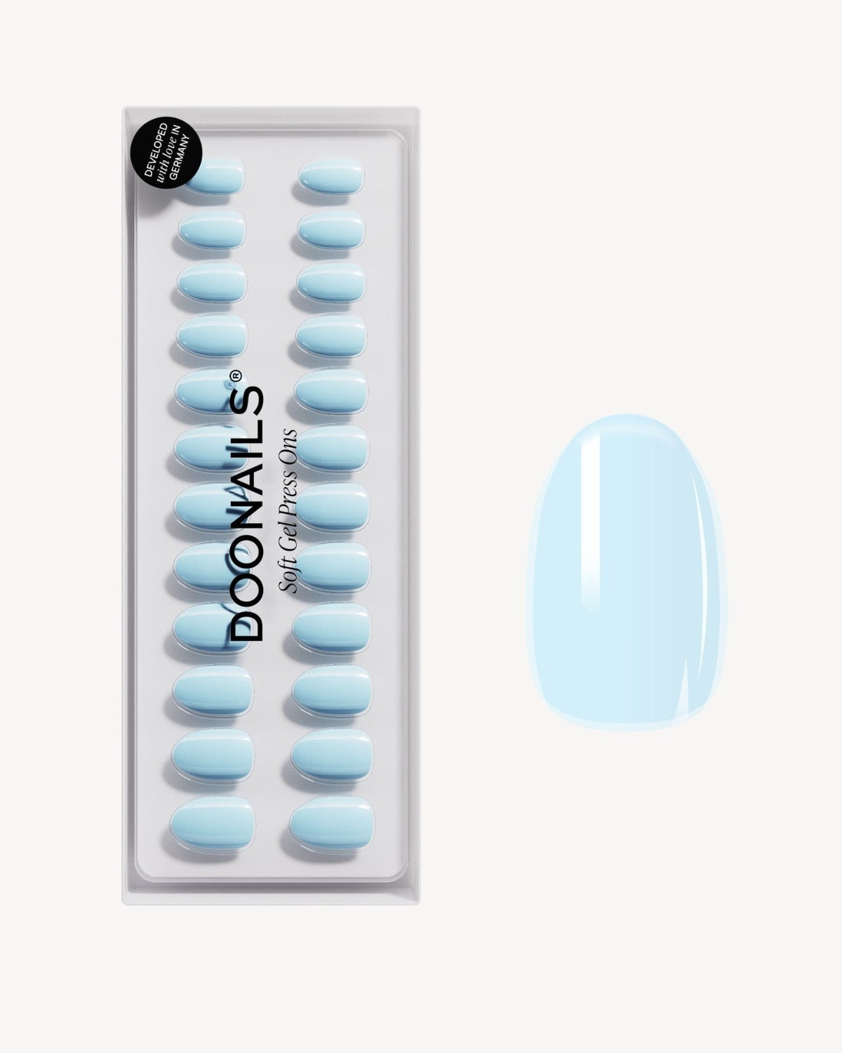 Baby Blue Short Round Soft Gel Press Ons - Doonails US