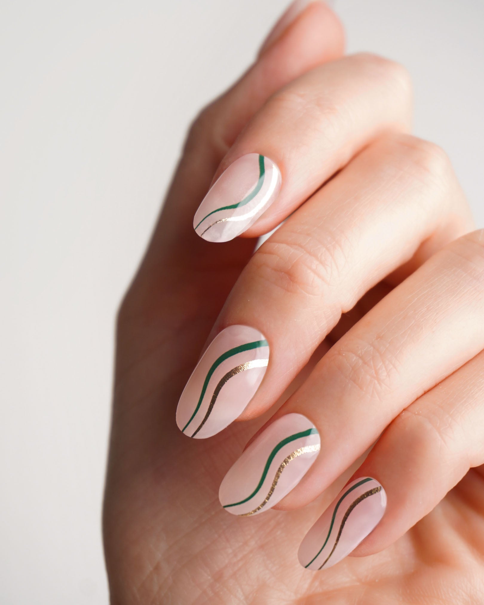 Gold Green Swirl Gel Strips - Doonails US