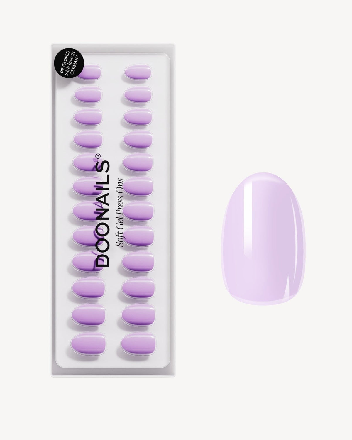 Lavender Mist Short Round Soft Gel Press Ons - Doonails US