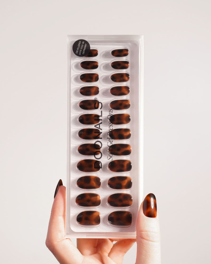 Mosaic Amber Medium Round Soft Gel Press Ons - Doonails US