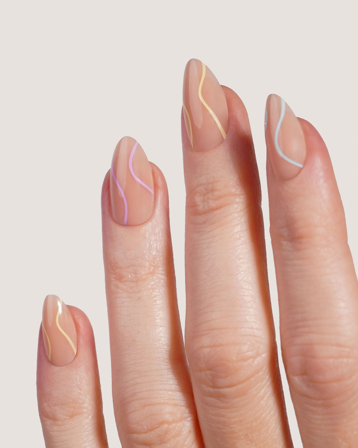 Pastel Swirl Short Almond Soft Gel Press Ons - Doonails US