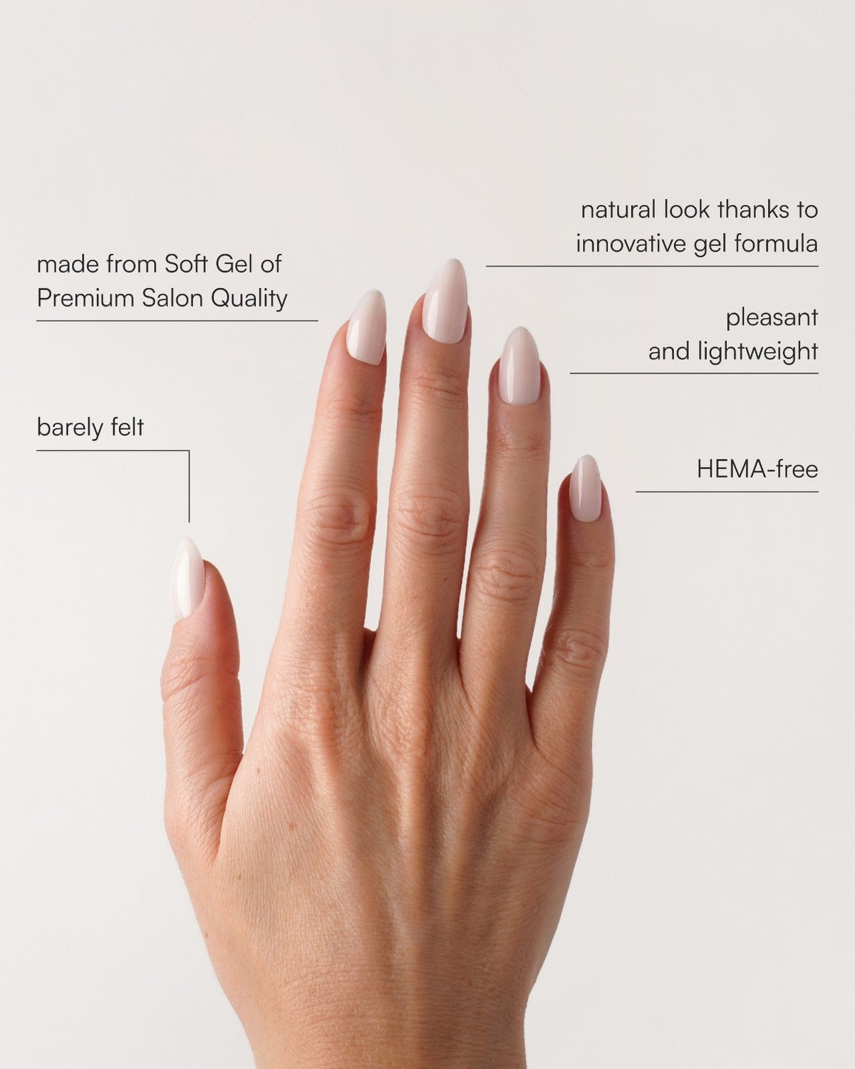 Pillow Talk Short Almond Soft Gel Press Ons