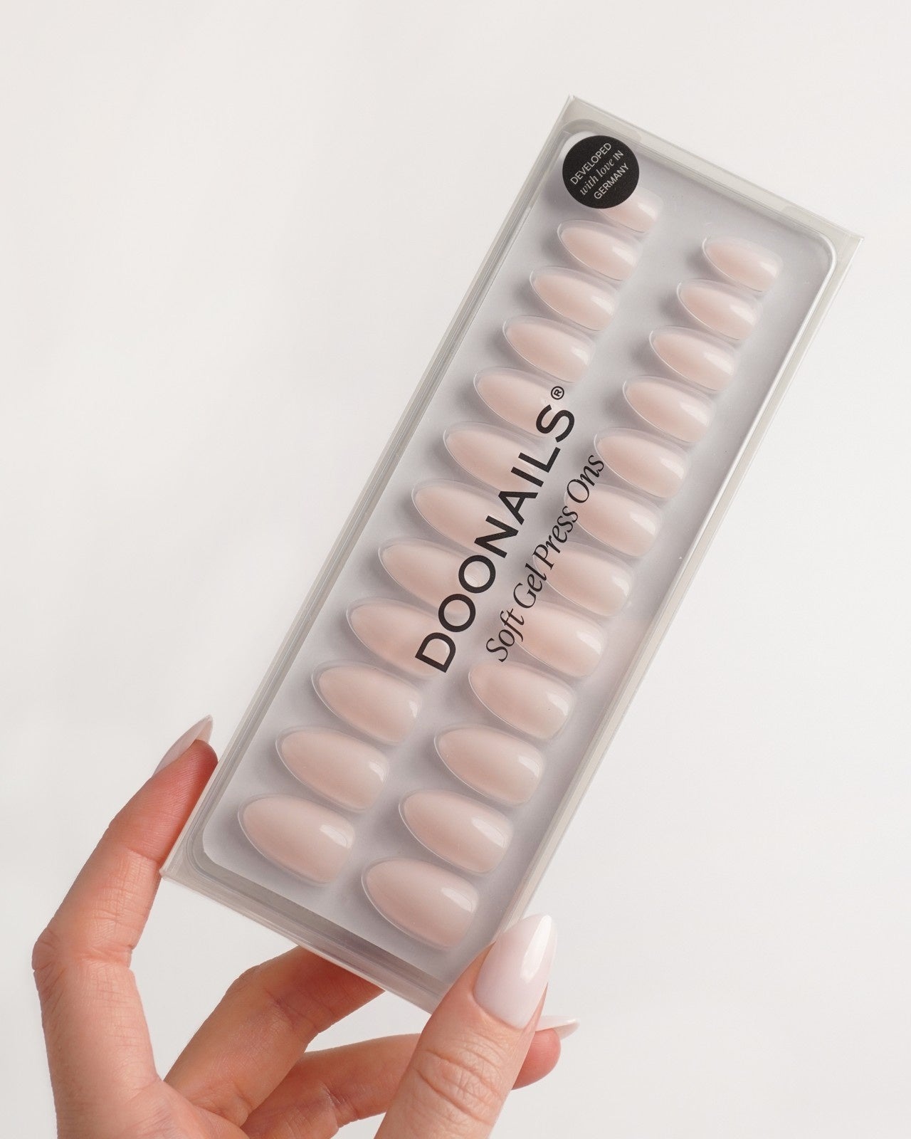 Pillow Talk Short Almond Soft Gel Press Ons - Doonails US
