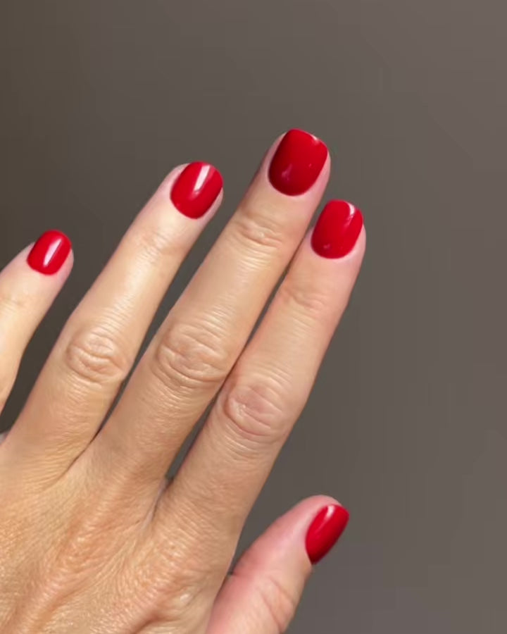 Rose Red Ultra Short Square Soft Gel Press Ons