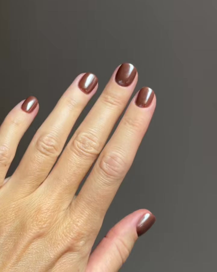 Glazed Chocolate Ultra Short Square Soft Gel Press Ons