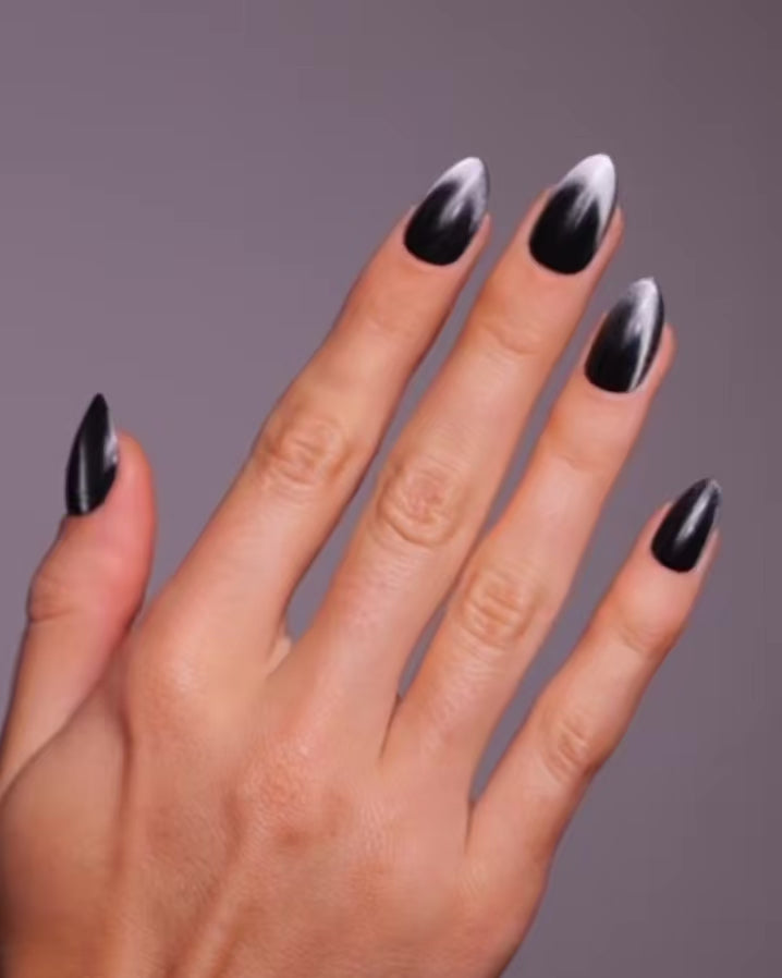 Limited Edition Black Cat Eye Short Almond Soft Gel Press Ons