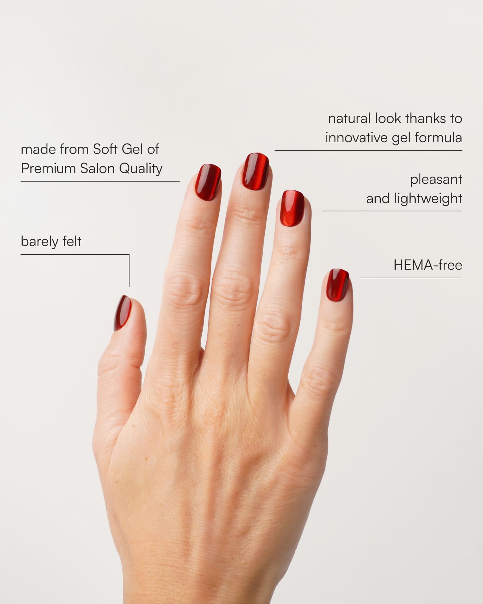 Red Cateye Extra Short Square Soft Gel Press Ons - Doonails US