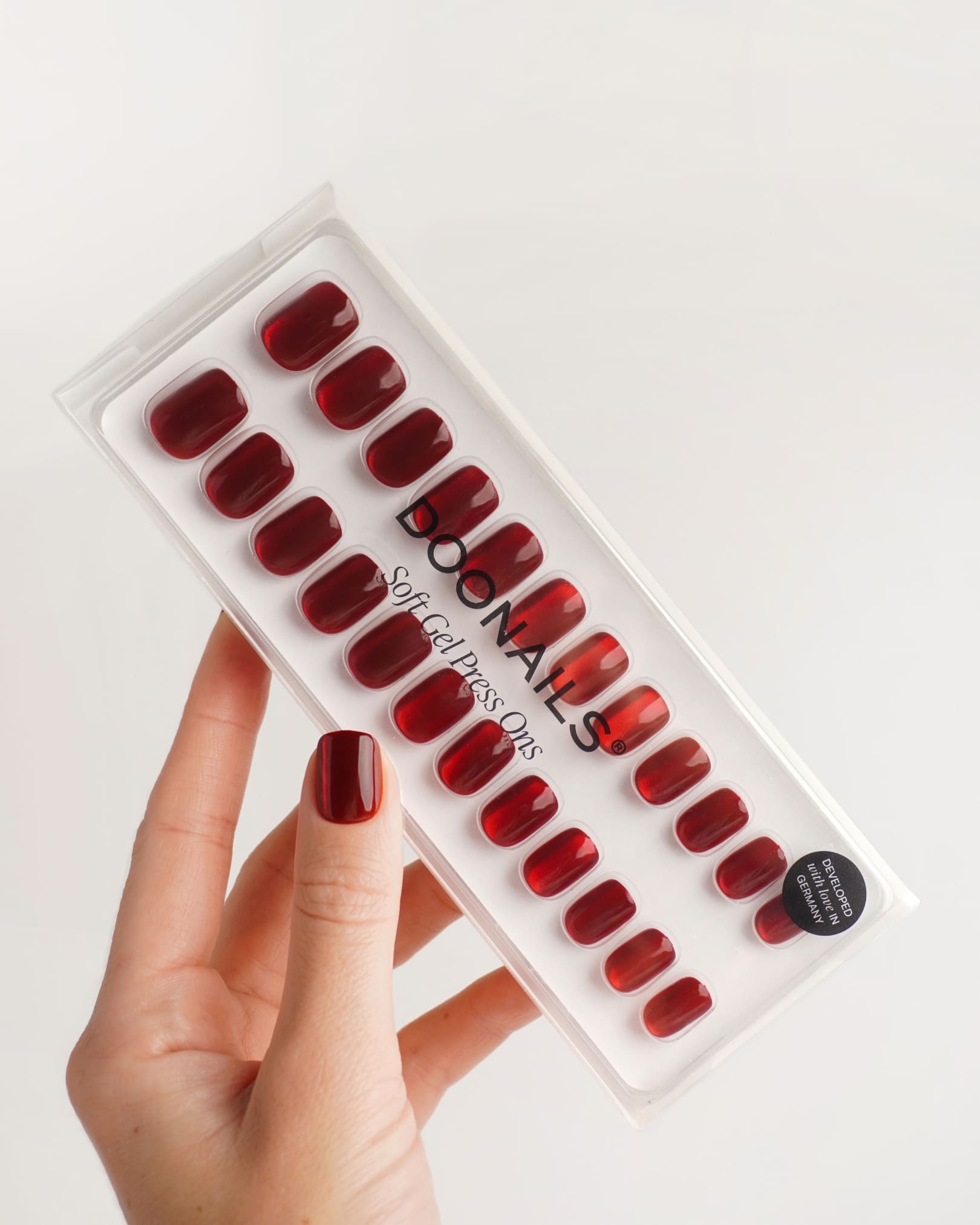 Red Cateye Extra Short Square Soft Gel Press Ons - Doonails US