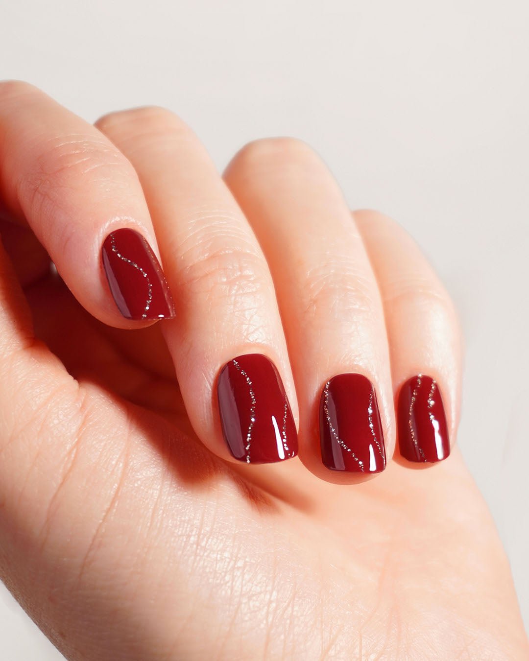 Red Glitter Swirl Gel Strips - Doonails US