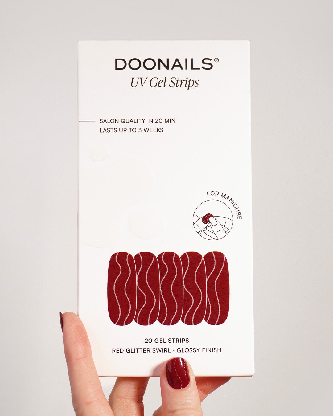 Red Glitter Swirl Gel Strips - Doonails US