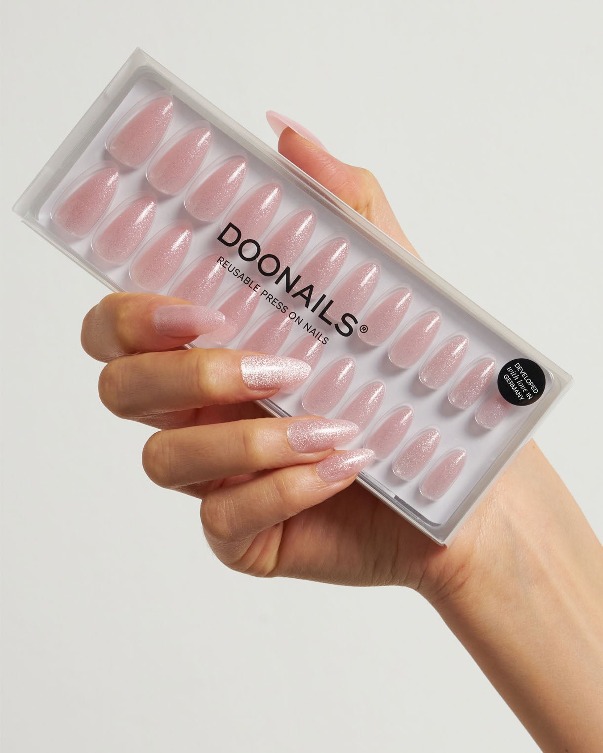 Rose Cateye Medium Almond Soft Gel Press Ons - Doonails US