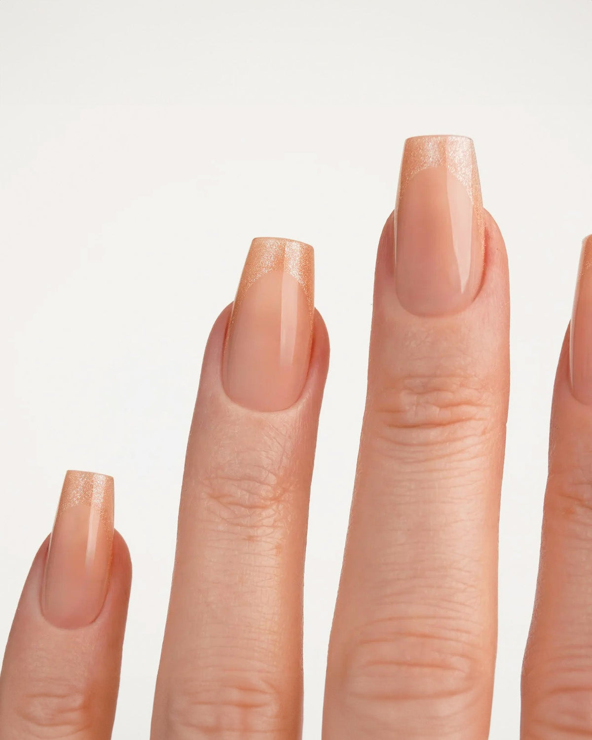 Rosegold Cateye French Short Coffin Soft Gel Press Ons - Doonails US